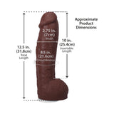 The Realistic Cock Hung 12 inches ULTRASKYN Vac-U-Lock Dildo Chocolate