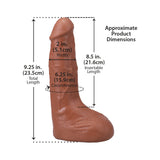 The Realistic Cock Squirting 9.5 inches ULTRASKYN Vac-U-Lock Dildo Caramel
