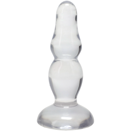 Crystal Jellies Novice Pop Plug 4 Inch Clear - beginner-friendly anal plug with a tapered tip.