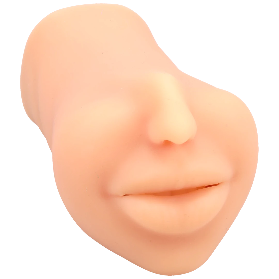 The Super Sucker Cum Guzzler Male Mouth Ultraskyn Masturbator lifelike lips and realistic features for ultimate pleasure.