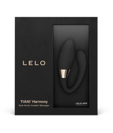Lelo Tiani Harmony App Connected Couples Vibrator Black in elegant packaging showcasing its dual-action design.