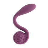Gender X Poseable You Vibrator Purple with rose-like textured ball and curvy shaft design.