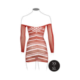 Le Desir Long-Sleeved Net Mini Dress Sunset Glow O/S