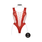 Le Desir V-Neck Teddy with Opaque Panels Sunset Glow Queen Size
