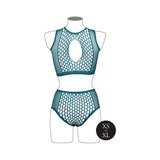 Le Desir Duo Net Key-Hole Bra Set Ocean Deep O/S