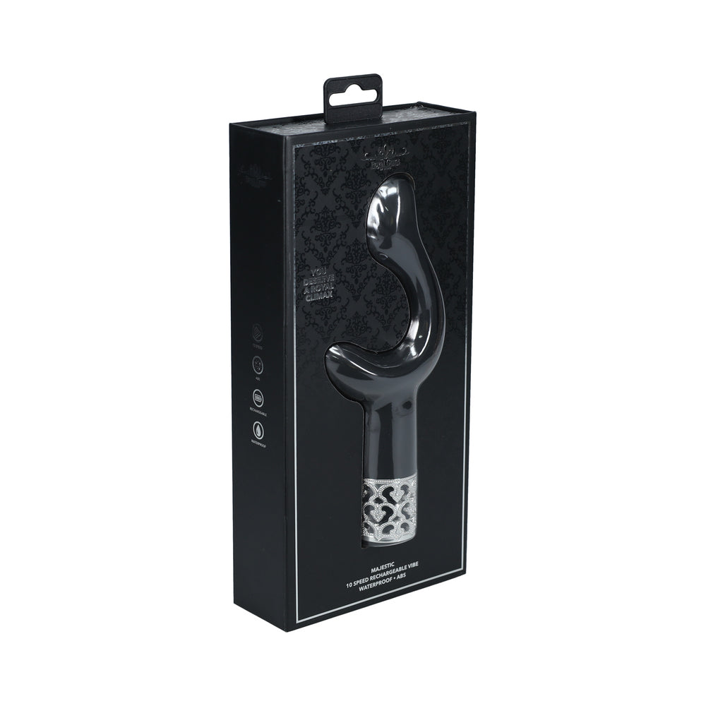 Royal Gems Majestic Silicone Rechargeable Vibrator Black