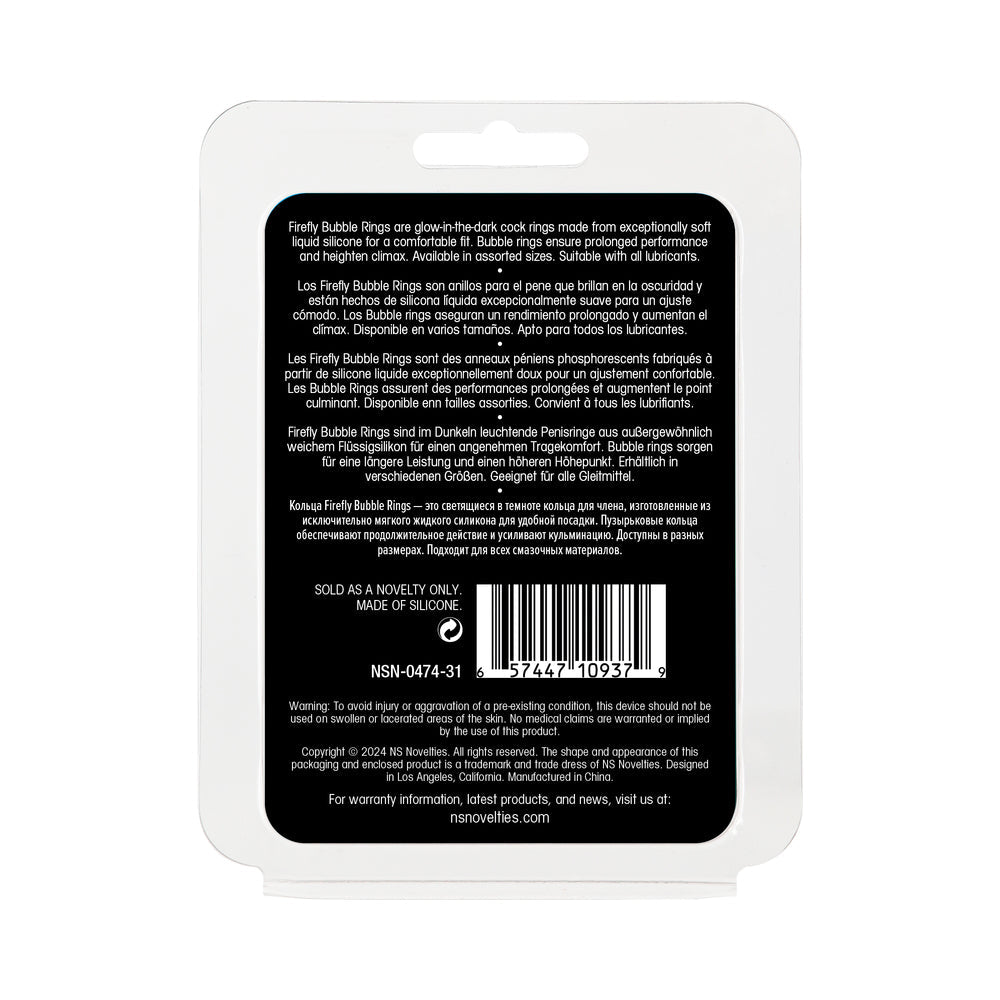 Firefly Bubble Ring Large Glow-in-the-Dark Cock Ring White