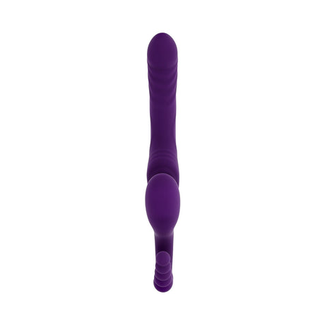Playboy Pleasure Hug It Out Acai Massager in purple, designed for triple stimulation and full-body satisfaction.