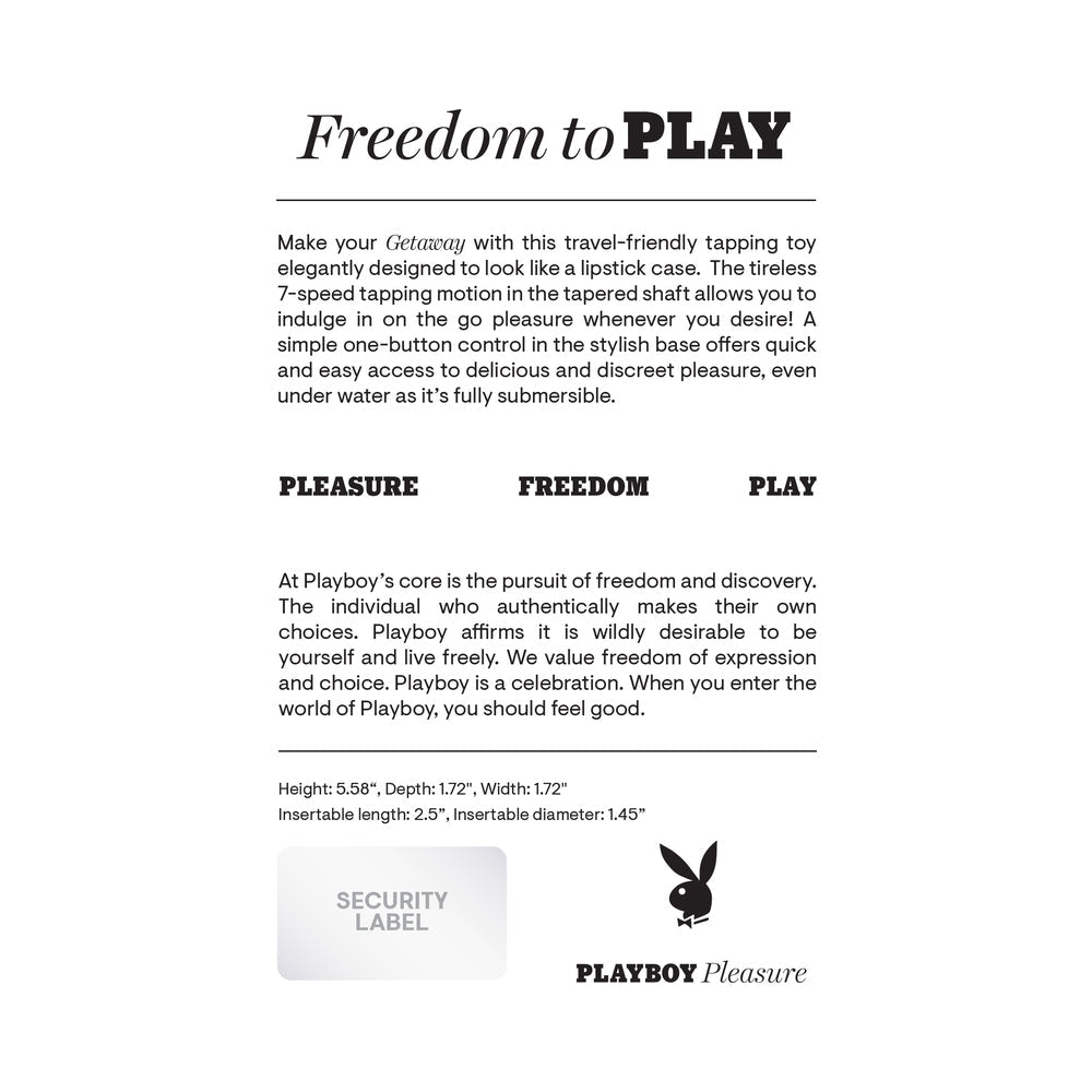 Playboy Getaway Vibrator White/Opal