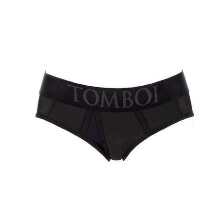 SpareParts Tomboi Cover Brief Style Underwear Harness Black S showcasing a comfortable and stylish design.