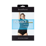 SpareParts Tomboi Cover Brief Style Underwear Harness Black 5XL packaging featuring a model wearing the product.