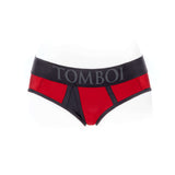 SpareParts Tomboi Cover Brief Style Underwear Harness Red 5XL front view showcasing its design and fit.