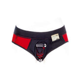 SpareParts Tomboi Cover Brief Style Underwear Harness Red 5XL showcasing sleek and comfortable design with performance features.