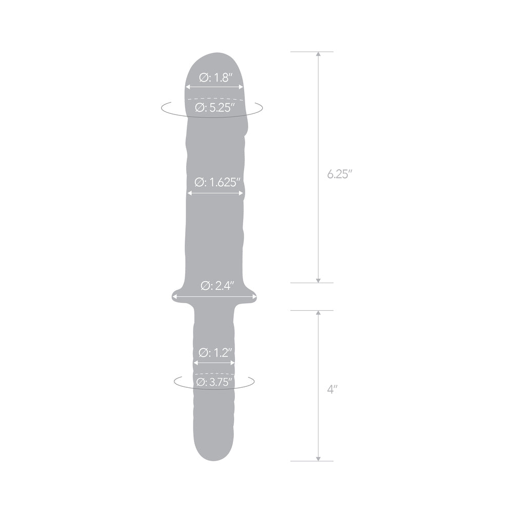 Glas 11 inches Girthy Cock Double Ended with Handle