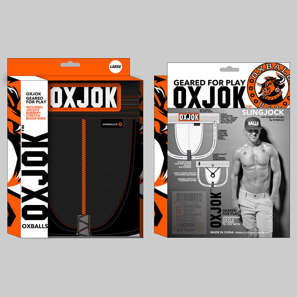 Oxballs Oxjok Slingjock Upthrust Slider-Strap Jock Black Iron L
