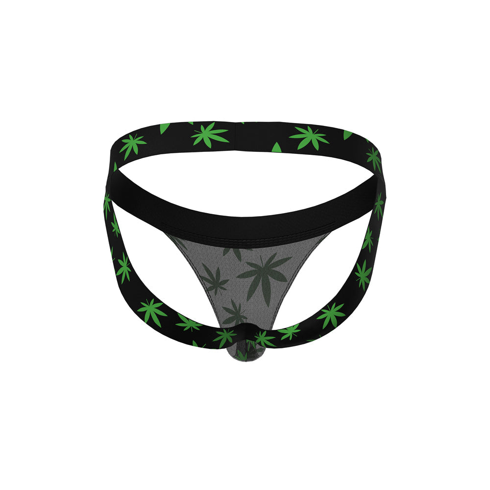 Male Power Hazy Dayz Jock Pot Leaf L/XL