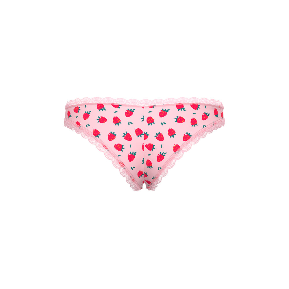 Magic Silk Sweet Treats Crotchless Boy Short with Lube Strawberry S/M