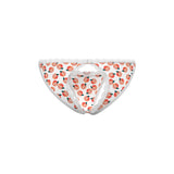 Magic Silk Sweet Treats Split Back & Crotchless Panty with Lube Peach S/M