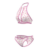 Magic Silk Daisy Halter Bralette & Panty Set Daisy Print Queen Size