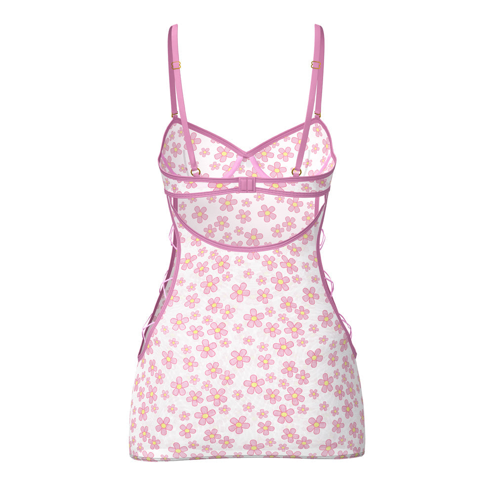 Magic Silk Daisy Dress & Tanga Set Daisy Print Queen Size