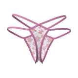 Magic Silk Daisy Split Crotch Thong Daisy Print Queen Size
