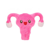 Shots Happy Uterus Cuterus Stuffy Pink plush toy with a cute smiling face in bright pink color.