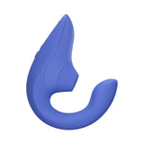Womanizer Blend Rechargeable Silicone Vibrator with Clitoral Stimulator - Vibrant Blue