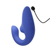 Womanizer Blend Rechargeable Silicone Vibrator with Clitoral Stimulator - Vibrant Blue