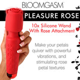Bloomgasm Pleasure Rose 10X Silicone Wand with Rose Attachment