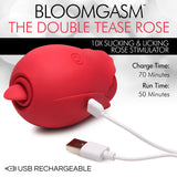 Bloomgasm The Double Tease Rose 10X Sucking & Licking Rose Stimulator