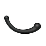 Master Series 10X Vibra-Crescent Vibrating Silicone Dual Ended Dildo Black