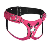 Strap U Bodice Deluxe Leather Corset Harness Pink