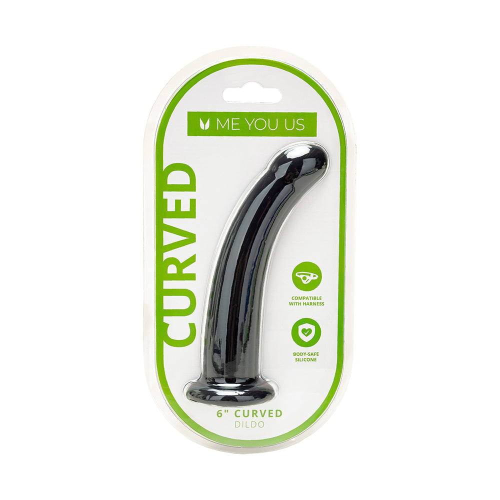 Me You Us 6 inch Curved Silicone Dildo Black