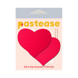 Pastease Neon Red Day-Glow Lycra Heart Nipple Pasties