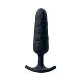 VeDO Trio Anal Plug Set Black, a textured silicone anal plug designed for pleasure, showcasing its unique shape and functionality.