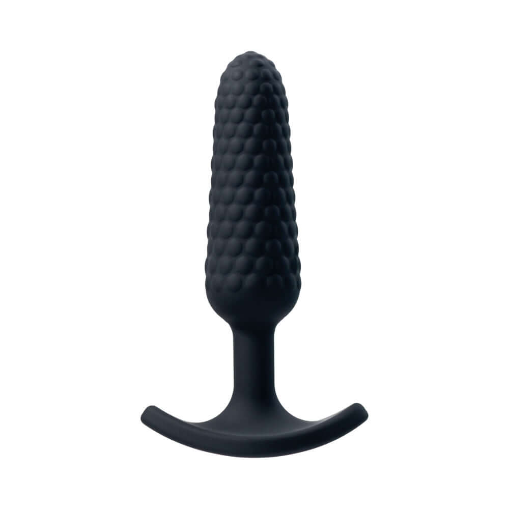 VeDO Trio Anal Plug Set Black showing a textured silicone anal plug designed for comfortable backdoor exploration.