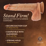 Renaissance DaVinci Sliding Foreskin Dildo with Squeezable Balls 8 inches Tan