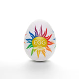 Tenga Egg Shiny II Pride Edition with vibrant sunburst design celebrating pleasure and pride