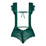 Magic Silk Evermore Cutout Romper Emerald Queen Size