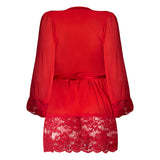 Magic Silk Sugar High 3/4 Sleeve Robe Red Queen Size