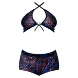 Magic Silk Hazy Dayz Halter Top & Hot Short Set Butterfly S/M