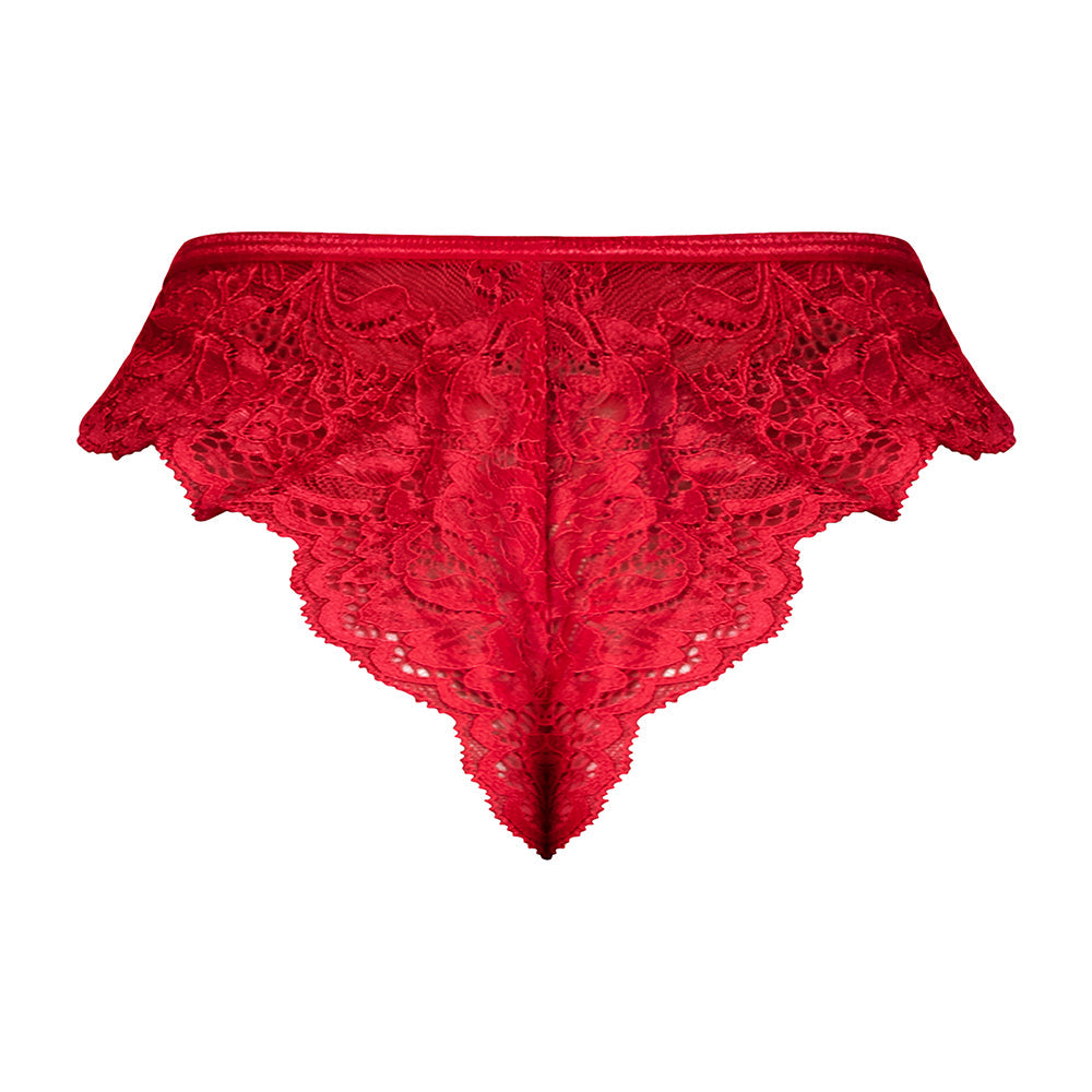 Magic Silk Sugar High Split Crotch Panty Red S/M