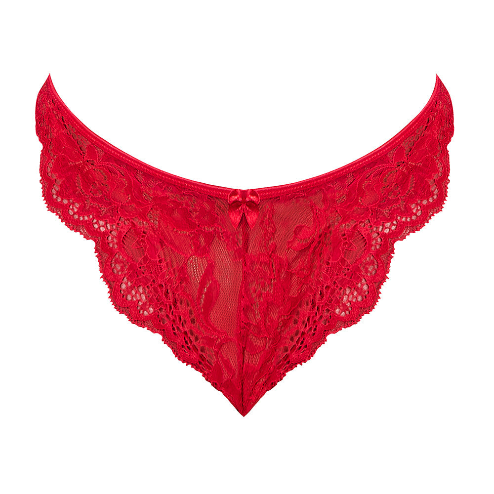 Magic Silk Sugar High Split Crotch Panty Red L/XL