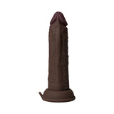Shaft Vibrating Model J: 6.5 inches Dual Density Silicone Dildo Mahogany