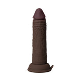 Shaft Vibrating Model J: 6.5 inches Dual Density Silicone Dildo Mahogany