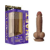 Shaft Vibrating Model A: 7.5 inch Dual Density Silicone Dildo Oak