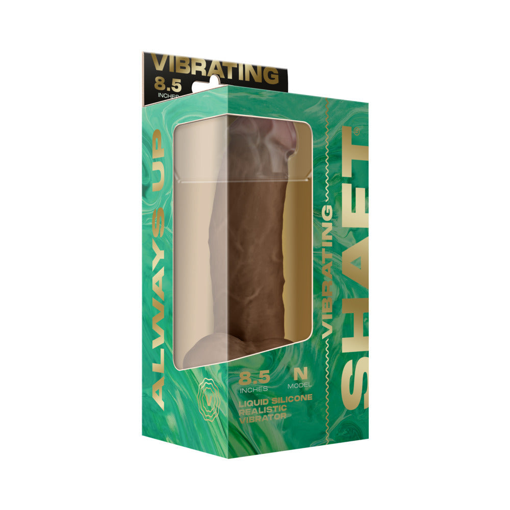 Shaft Vibrating Model N: 8.5 inch Dual Density Silicone Dildo Oak