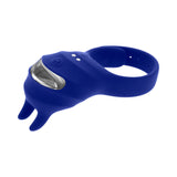 Zero Tolerance Adjustable Fun Ring Rechargeable Vibrating C-Ring with Remote Silicone Blue