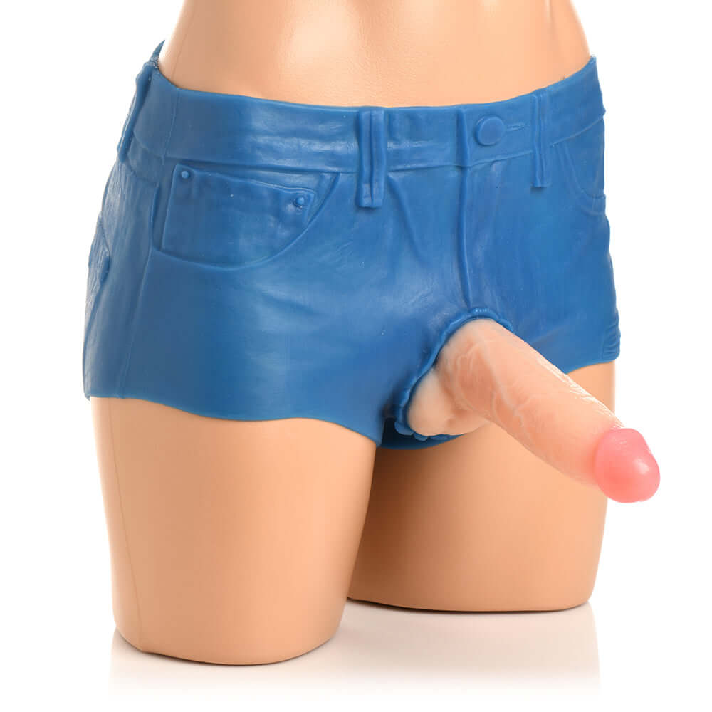 Strap U Booty Shorts Dildo Silicone Strap-On Harness 6 inches Medium