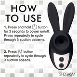 Shegasm Sucky Bunny Clit Stimulator Black